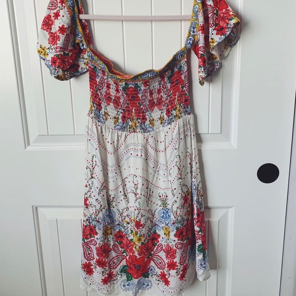 Flying tomato off the shoulder dress